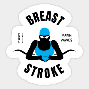 Girls Breaststroke Pool Babe Swimming Gift Sticker